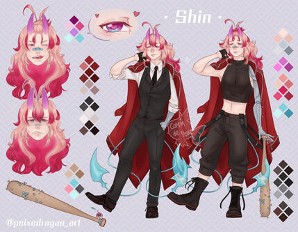 Ref sheet + custom de roupa de Marilia